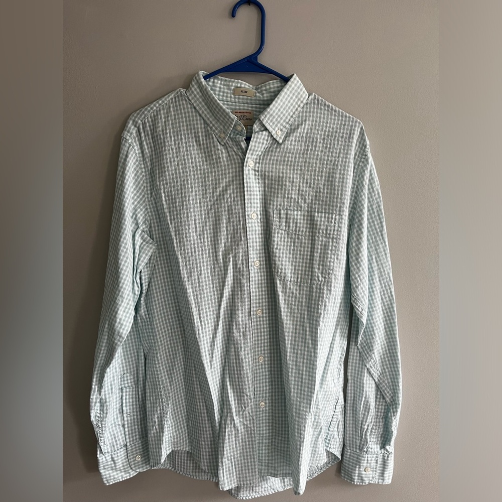 J. Crew Seersucker Collared Shirt